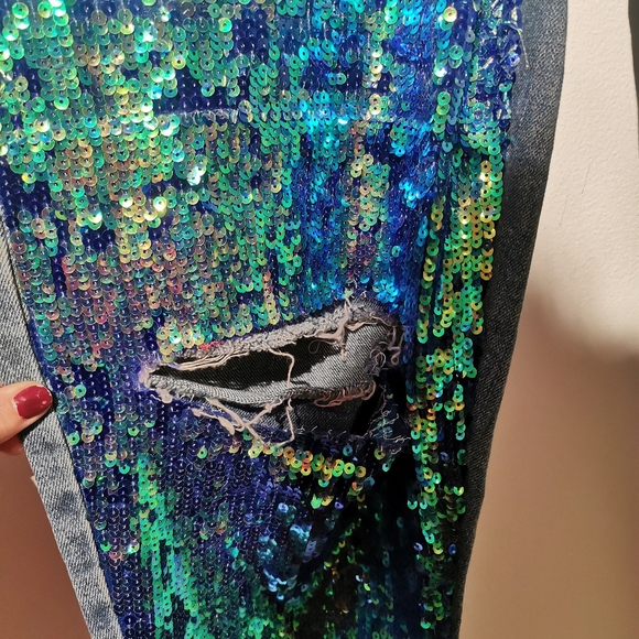 Rare top shop destroyed boyfriend jeans  blue - Picture 4 of 10